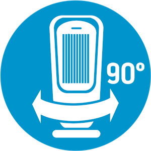 Oscilación 90° para garantizar una difusión amplificada del calor.
